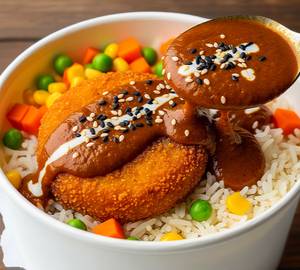Chicken Patty Delight  with Brown Rice