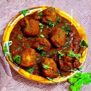 Mutton aloo tomato dry fry