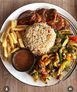 Grilled Chicken Platter With Herb Rice