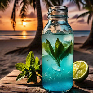 Blue CuraçAo Mojito [Glass Bottle]