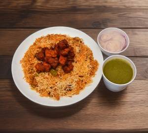 Hyderabadi chicken 65 boneless briyani