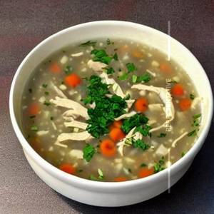 Chicken burnt garlic soup