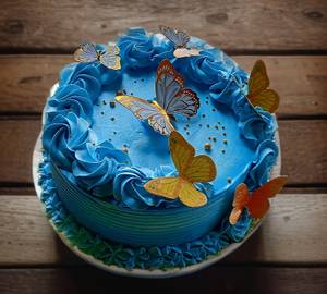 Eggless Blueberry Butterfly Cake