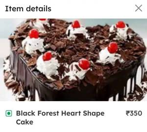 Black forest heart shape cake