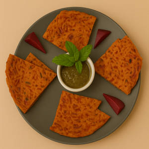 Beetroot Gram Flour Pancake With Mint Yogurt Dip