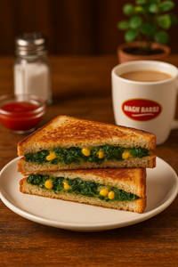Corn spinach sandwich in brown bread