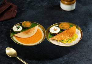 Masala Dosa + Ghee Podi Dosa