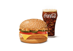 Mexican Grilled Chicken Cheese Burger + Coke (M).