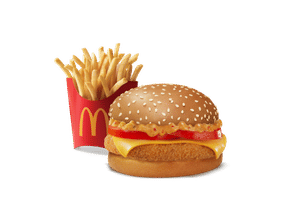 Mexican Corn & Cheese Burger + Fries (M)