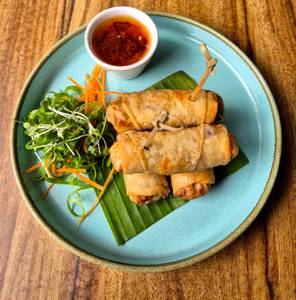 Chicken Kha Prao Spring Roll