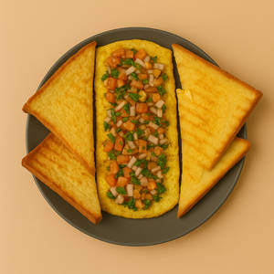 Masala Omelette With Toast