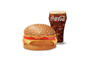 Mexican Corn and Cheese Burger + Coke (M).