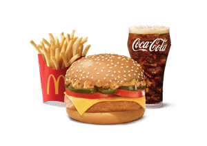 Mexican Grilled Chicken & Cheese Burger Combo (M)