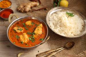 White rice with fish curry