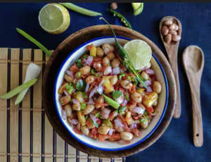Peanut and moong dal mixed chaat