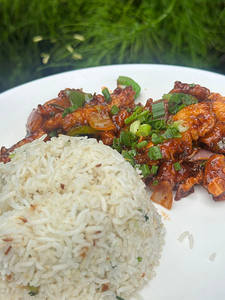 Kadai Chicken With Butter Garlic Rice Meal