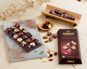 Open Secret-Handcrafted Dark Chocolate Bar with Visible Nuts & Berries