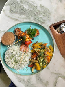 Grilled Paneer Steak With Grilled Vegetable Mushroom Marinara Sauce