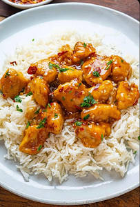 Basil Chilli Chicken With Butter Garlic Rice Combo