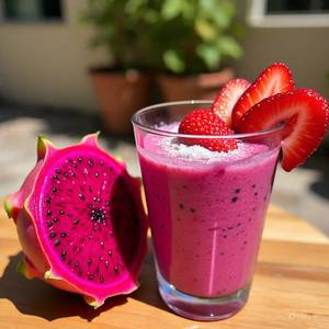 Dragon fruit and strawberry juice
