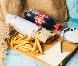 Chicken Cheese Shawarma Roll Combo