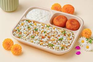 Sabudana Khichdi Curd Meal with Aloo Pattice