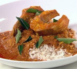 White Rice With Fish Curry & Rasam Combo