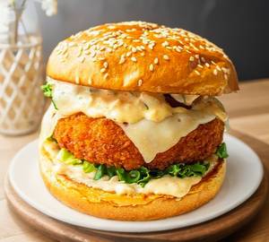 Veg cheese loaded burger