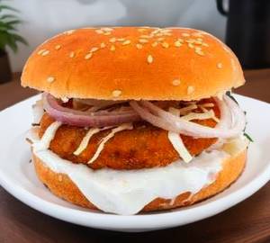 Kaju Mayo Aloo Tikki Cheese Burger