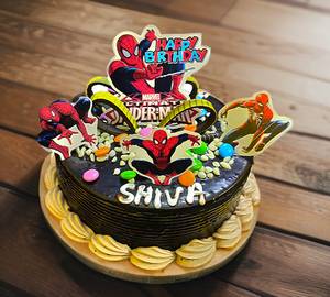 Kids Special Spiderman Photo Topper Chocolate Brownie Cake