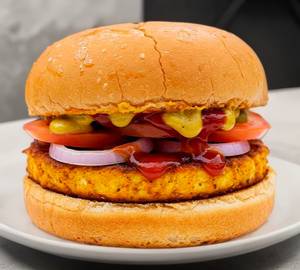 Kaju mayo aloo tikki burger