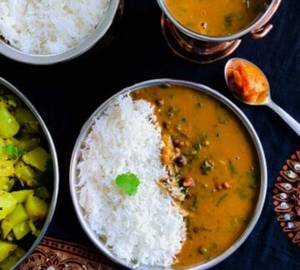 White Rice With Sambar & Rasam