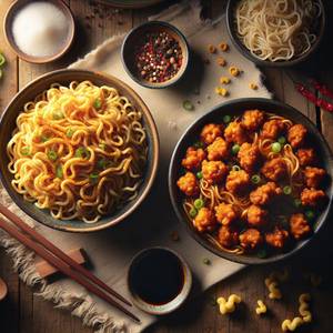 Veg noodle+manchurian                           