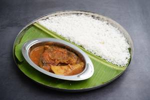Katla Fish Curry with Rice