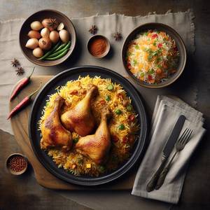 Chicken dum biryani chicken [3 pieces]