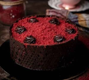 Eggless Red Velvet Truffle Cake