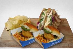 Og Vada Pav With Chura (2 Pcs) + Veg Cheese Grilled Sandwich