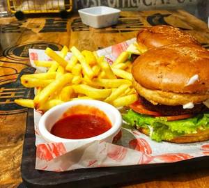 Aloo Tikki Burger+Plain Fries