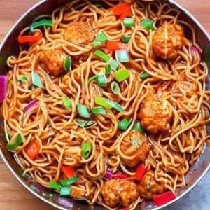 Veg Manchurian Egg Noodles