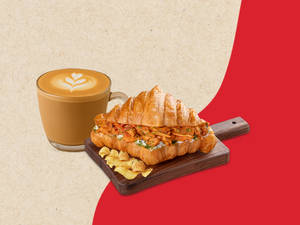 Choice of Hot Coffee (S) + Choice of Croissant Sandwich