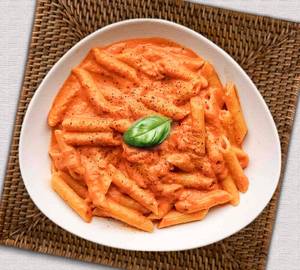 Cream Garlic Penne Pasta veg