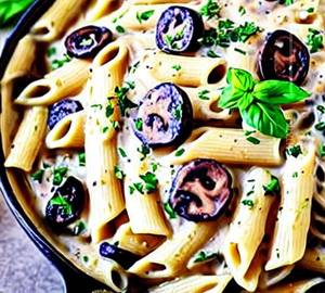 White sauce mushroom pasta