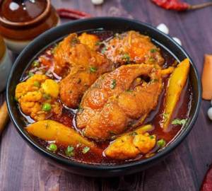 Katla Macher Jhol (Aloo Phoolkopi )