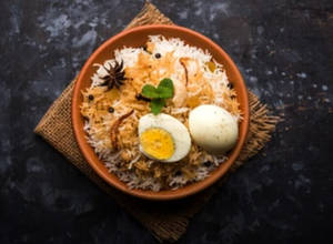 Egg Biryani (punjabi Style) With Raita