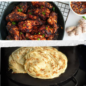 3 Parotta + Chicken Hot 'n' Chilli Wings