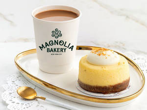 Vanilla Bean Cheesecake with Hot Mocha