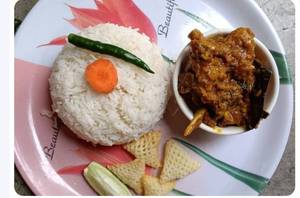 Plain Rice With  Chicken Kosha ( 3 Piece )
