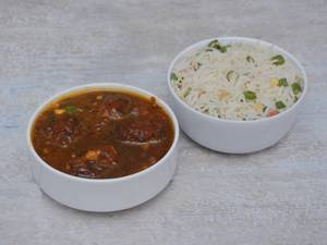 Manchurian + Rice + Salad 