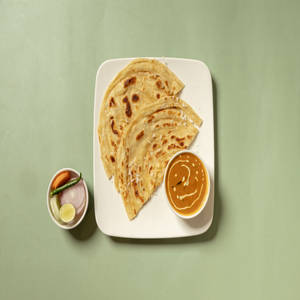 1 Malabar Paratha With Veg Korma