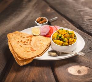 3 Plain Paratha With Aloo Sabji